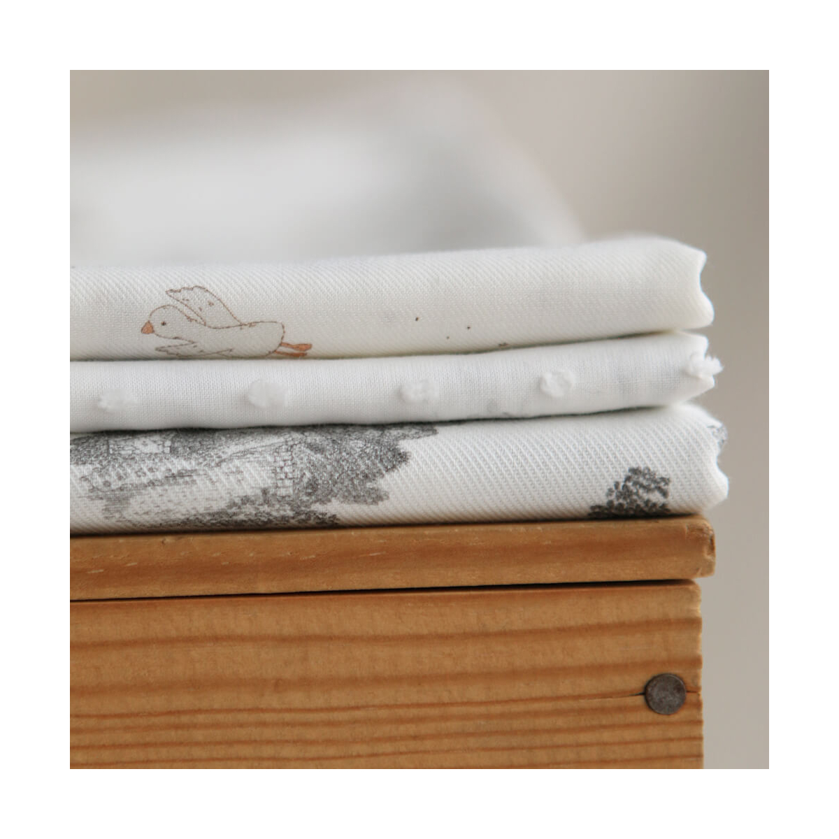 Anatole - Tissu sergé / twill fin coton organique imprimé petites oies