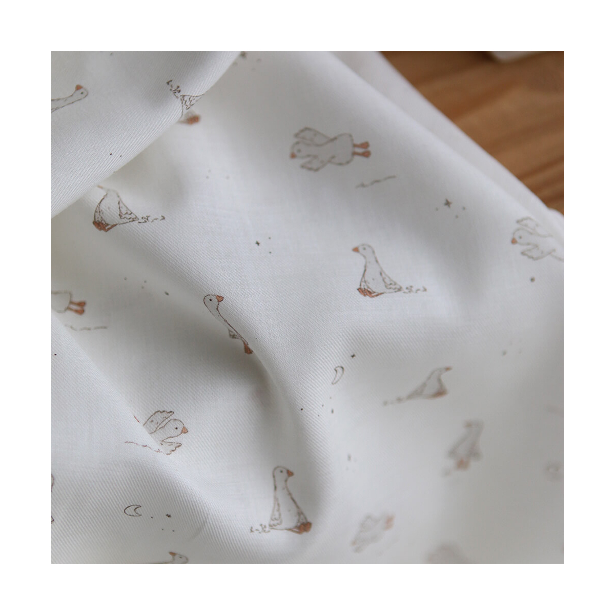 Anatole - Tissu sergé / twill fin coton organique imprimé petites oies