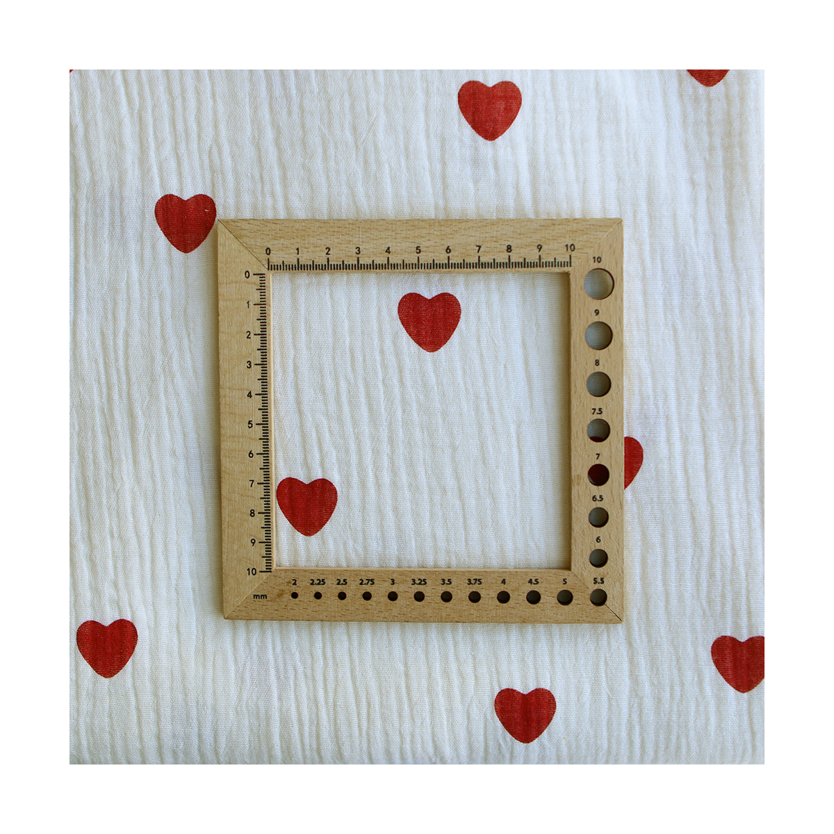 copy of Manou - Double gaze de coton BIO exclusif écru à motif coeurs