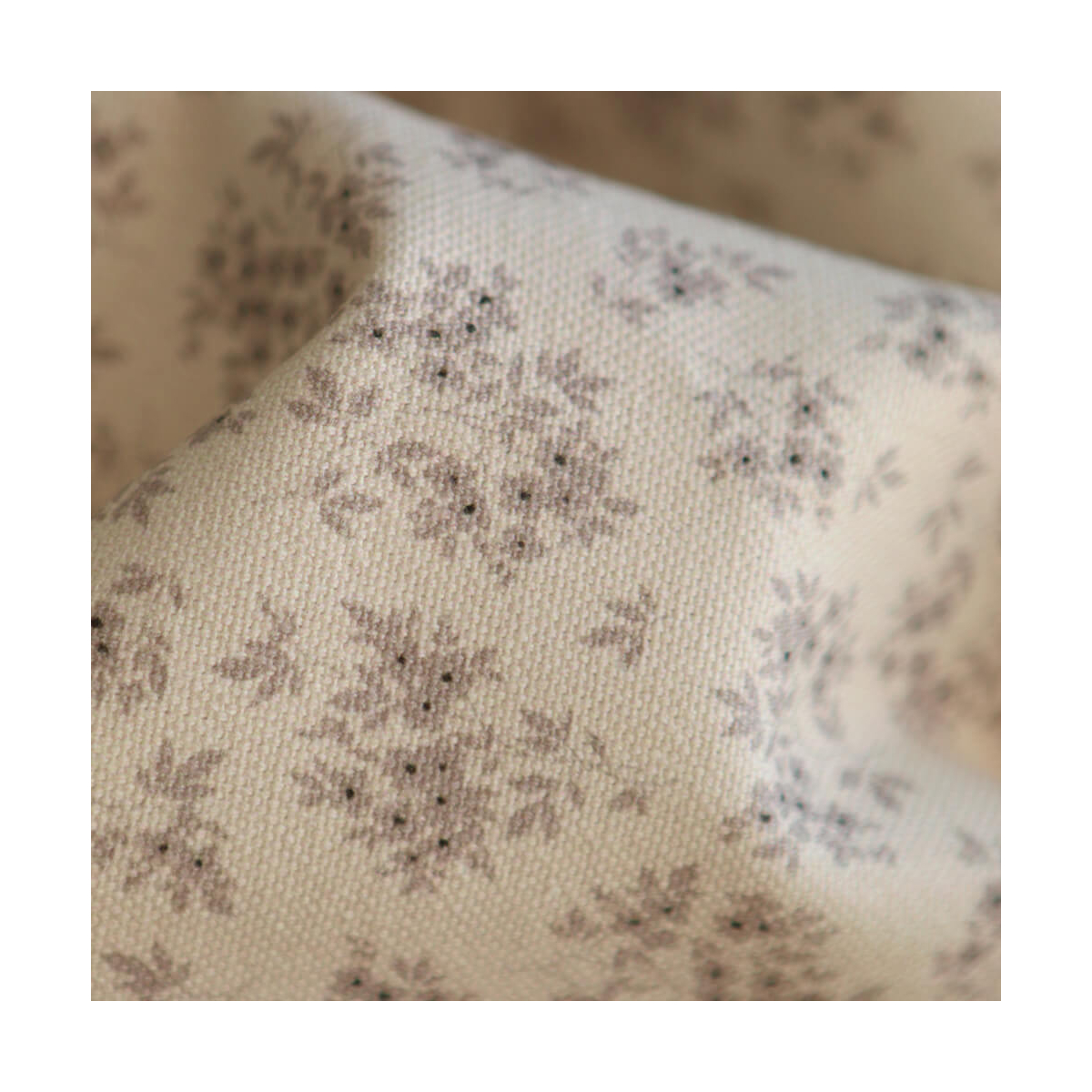 Soumeya - Toile de coton canvas motif exclusif taupe