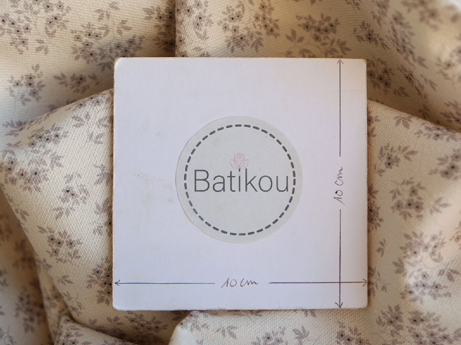 Soumeya - Toile de coton canvas motif exclusif taupe