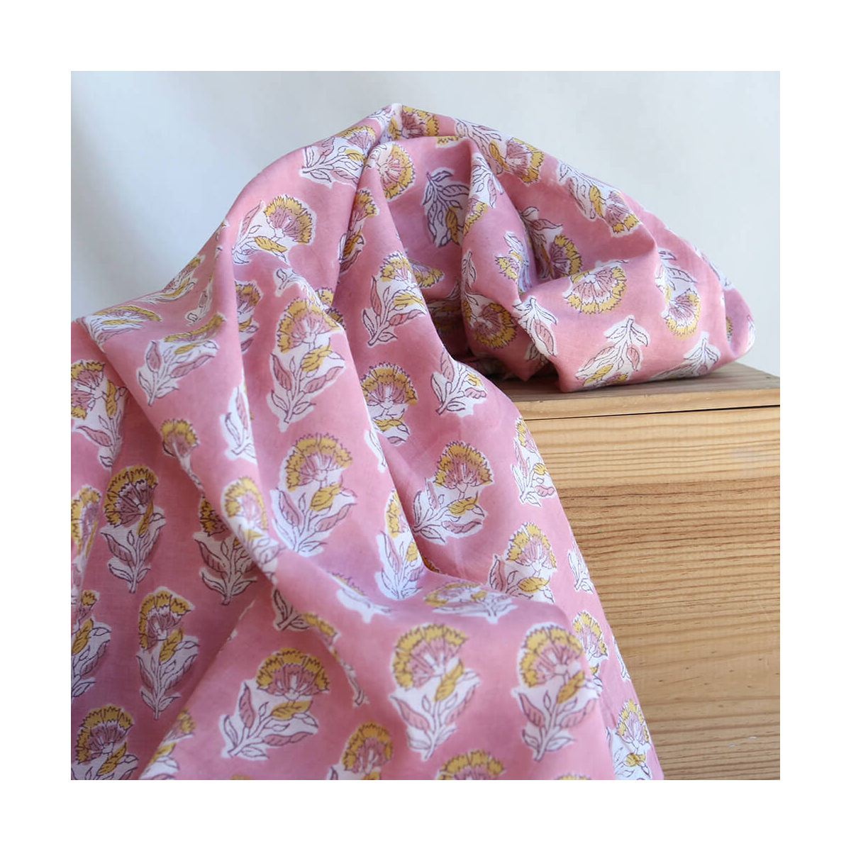 Ishara - Tissu indien en coton imprimé main Hand Block