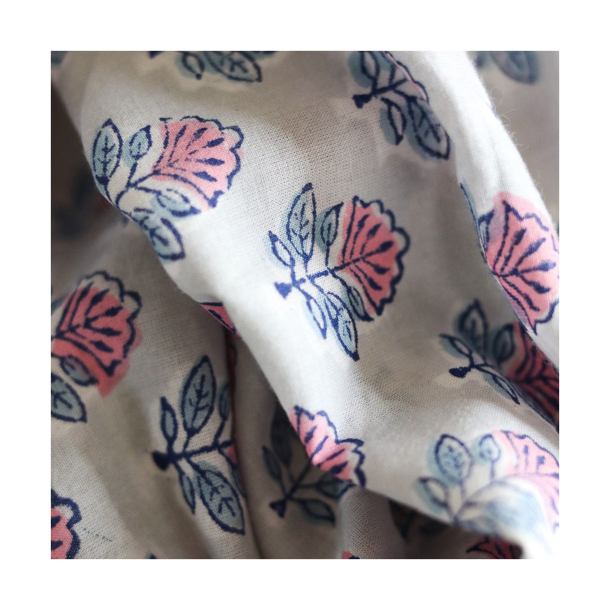 Abila B - Tissu indien coton hand block traditionnel