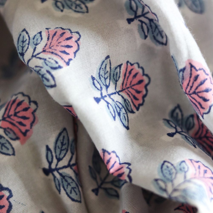 Abila B - Tissu indien coton hand block traditionnel