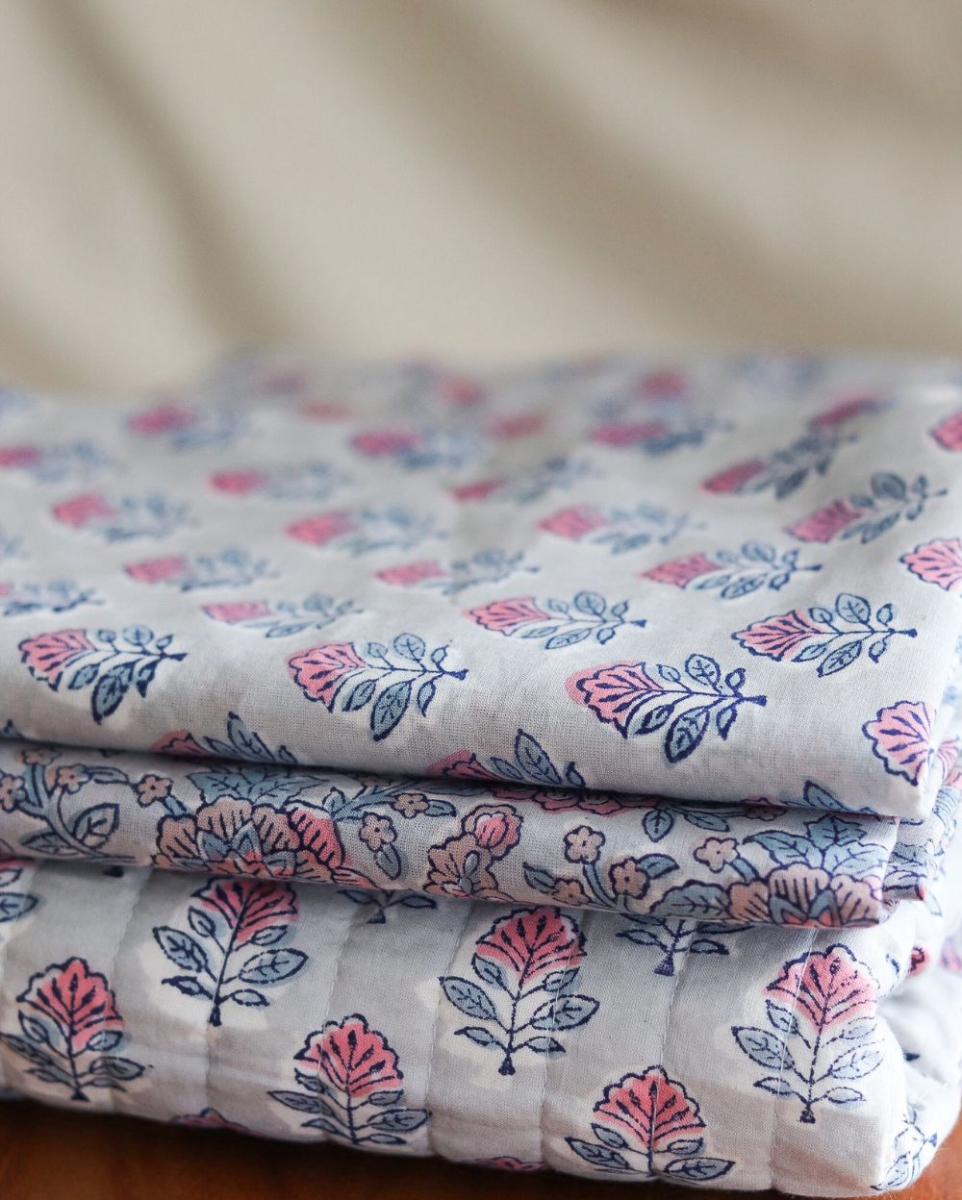 Abila B - Tissu indien coton hand block traditionnel