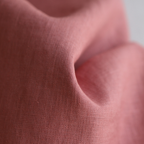 Lin lavé fin coloris argile rose 2