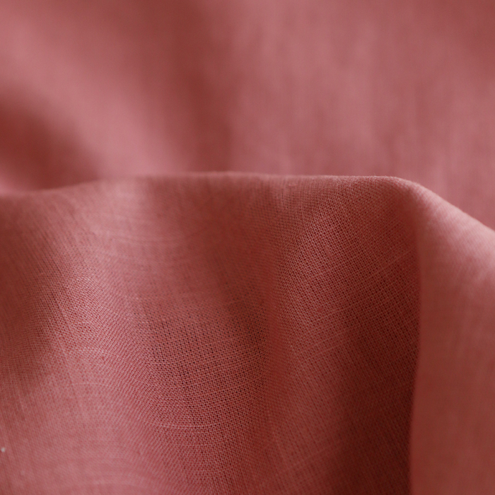 Lin lavé fin coloris argile rose