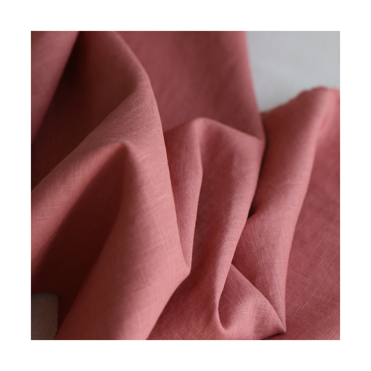 Lin lavé fin coloris argile rose