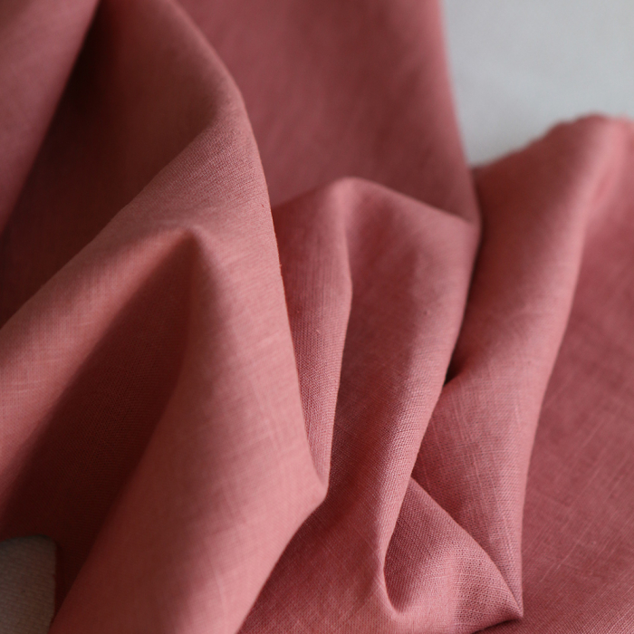 Lin lavé fin coloris argile rose