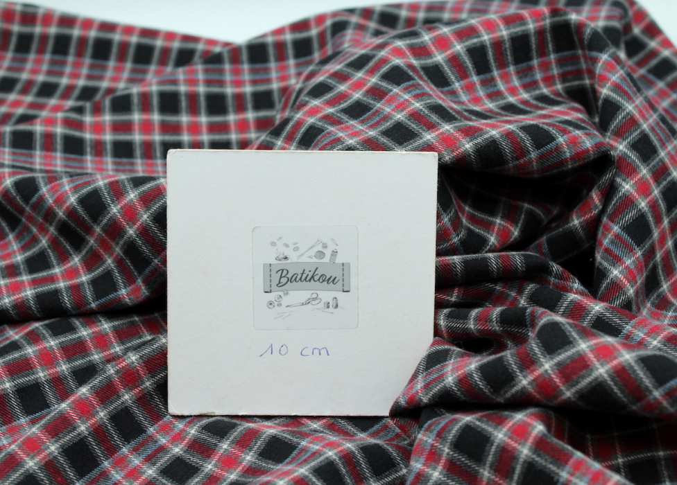 Tissu sergé de coton gratté organique imprimé tartan