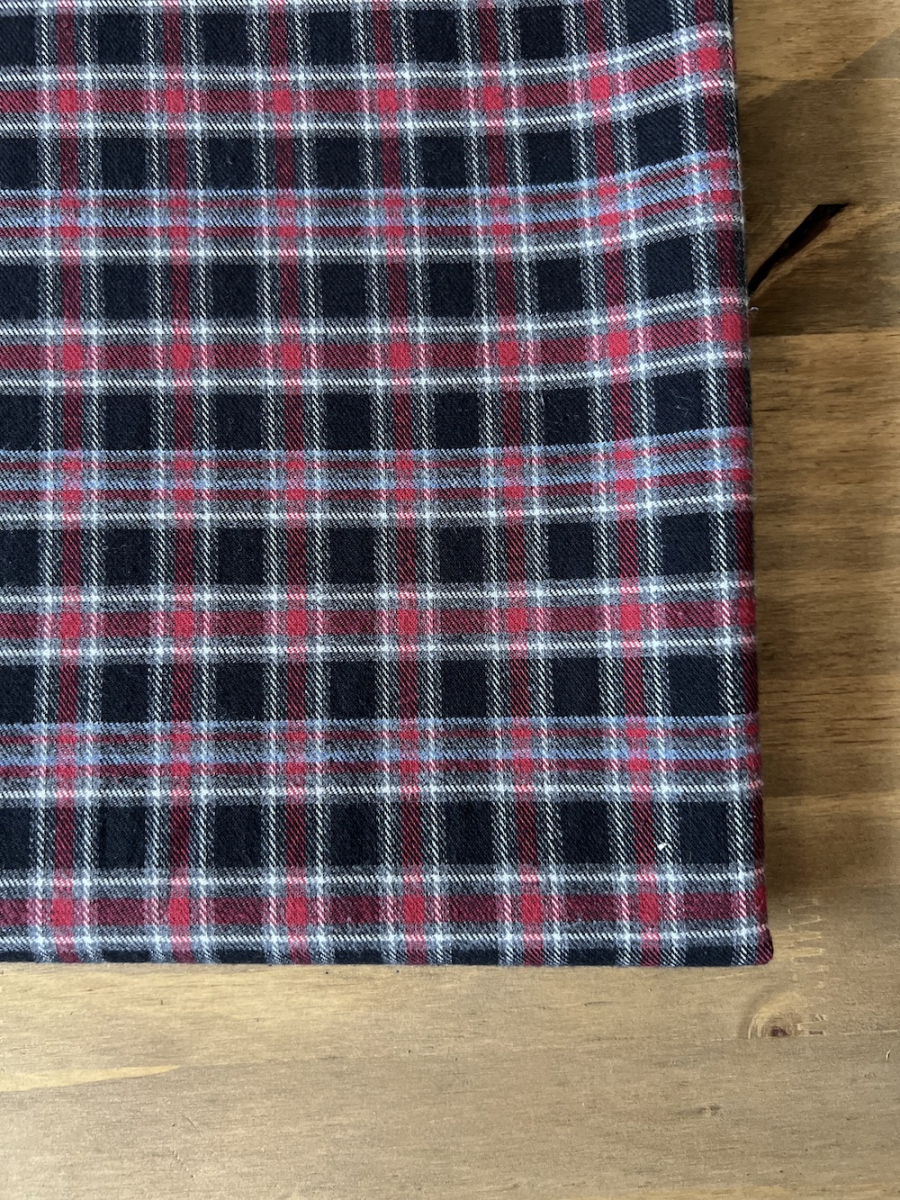 Derek - Tissu sergé de coton gratté organique imprimé tartan