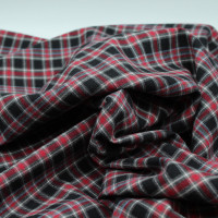 Tissu sergé de coton gratté organique imprimé tartan