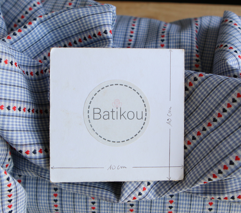 Amore - Tissu coton vichy jacquard avec rayures et petits coeurs