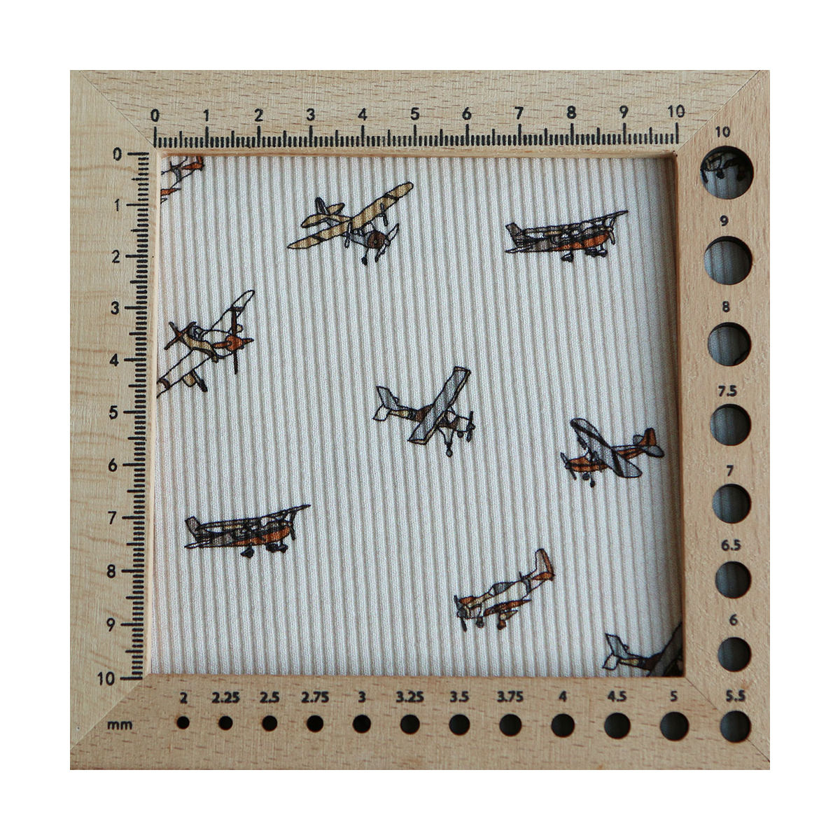 Jersey coton côtes fines à motif aviateur