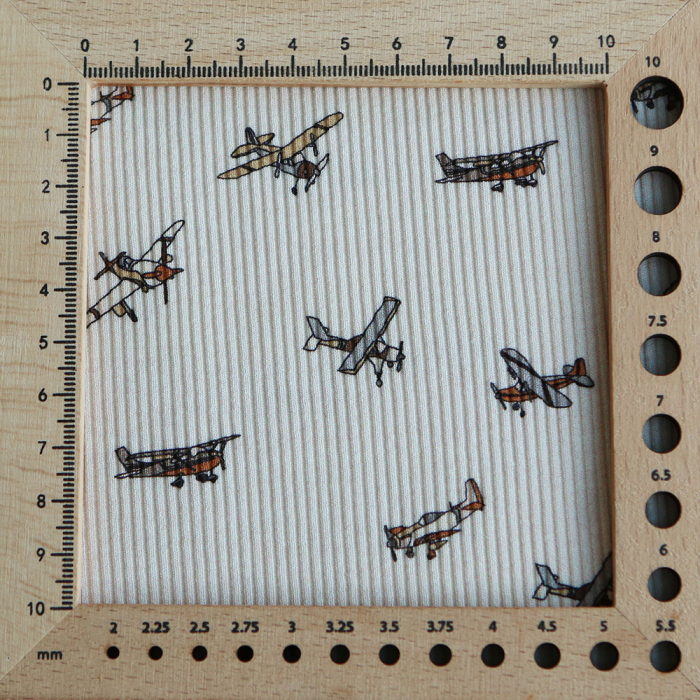 Jersey coton côtes fines à motif aviateur