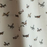 Jersey coton côtes fines à motif aviateur
