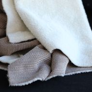 Norton - Velours à côtes doublé moumoute / fourrure beige