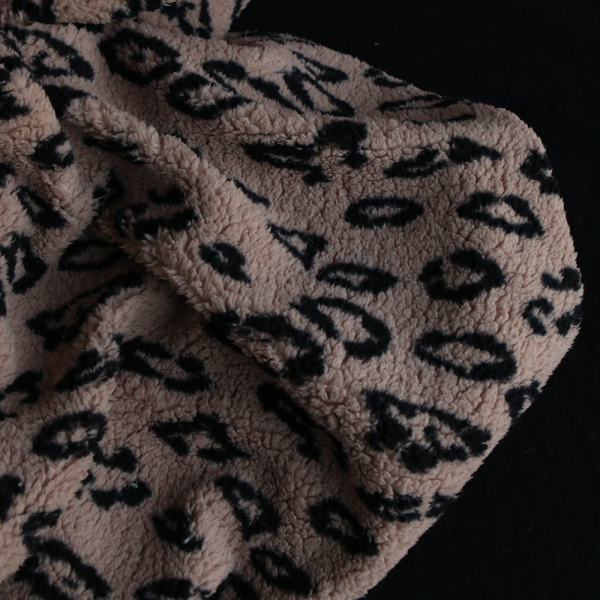 Teddy / moumoute bouclé fond marron glacé motif Graou 2