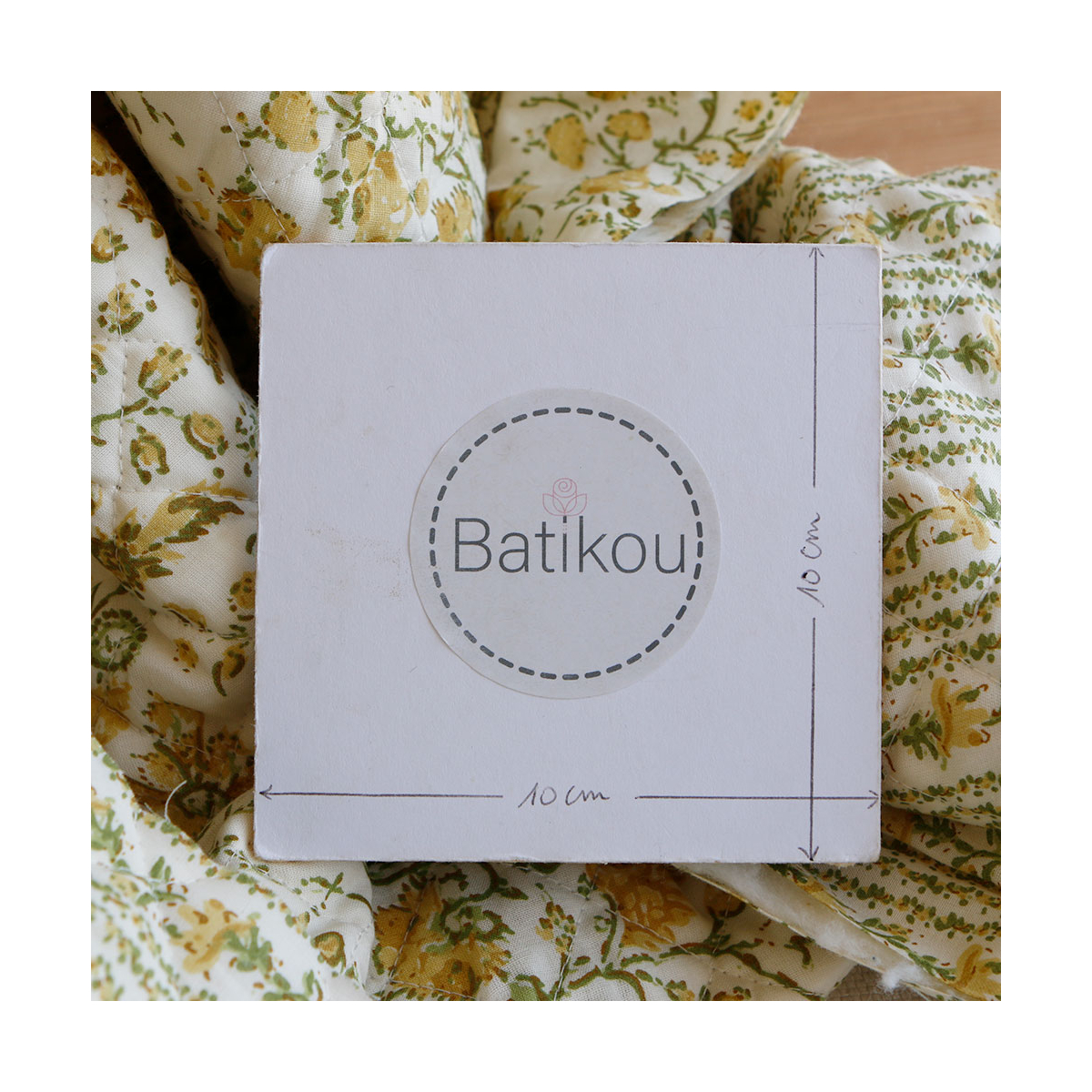 Karishma jaune - Tissu indien matelassé double face coton hand block largeur 100cm