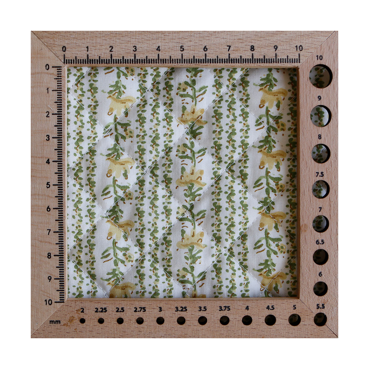 Karishma jaune - Tissu indien matelassé double face coton hand block largeur 100cm