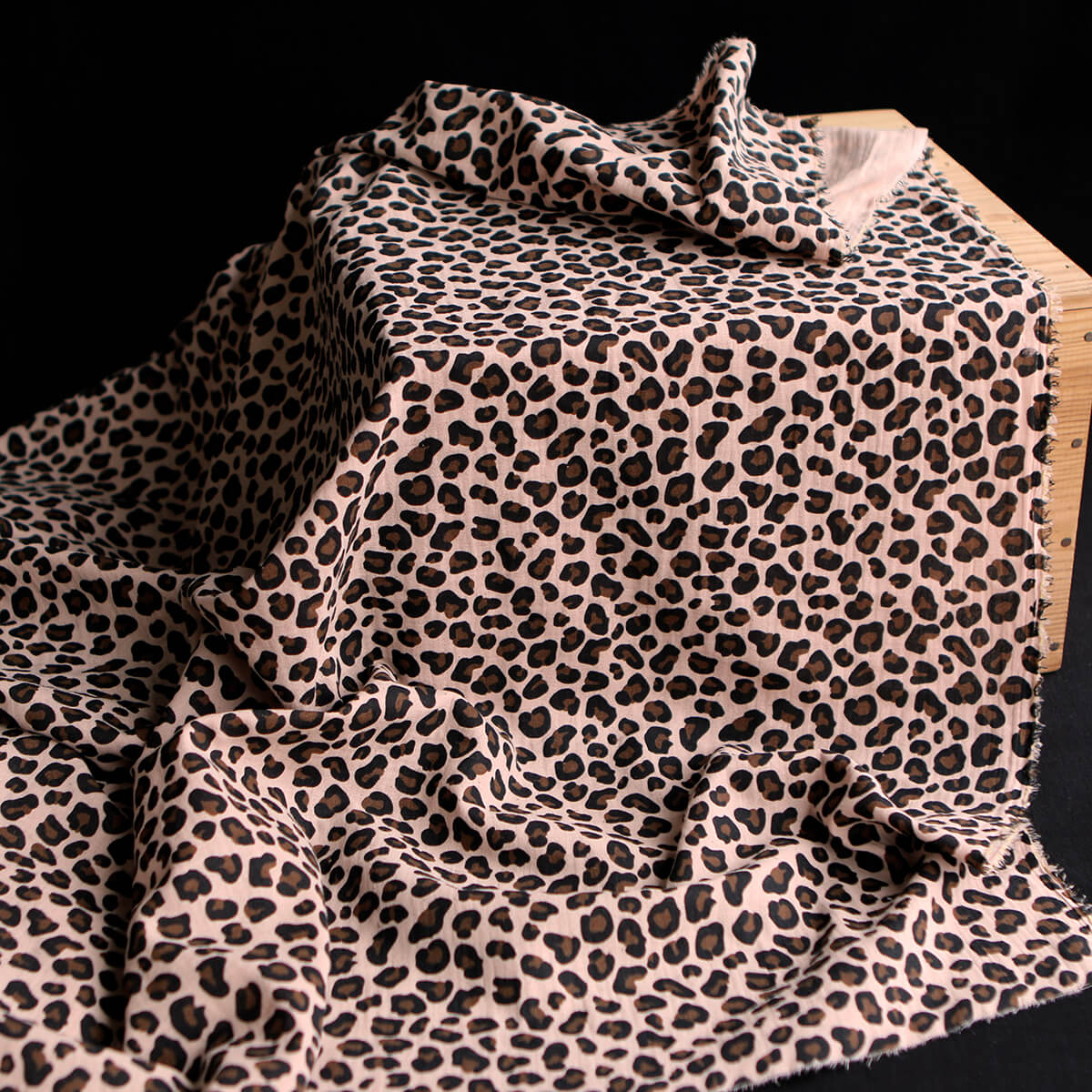 Lea - Double gaze coton BIO motif exclusif Graou fond nude