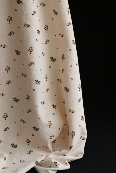 Laure - Coton lavé bio coloris vanille motif cuir