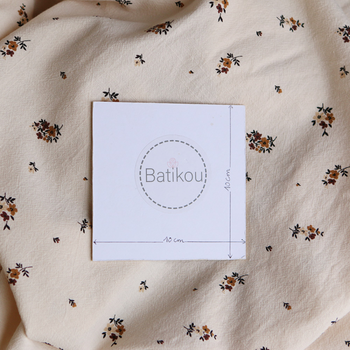 Laure - Coton lavé bio coloris vanille motif cuir