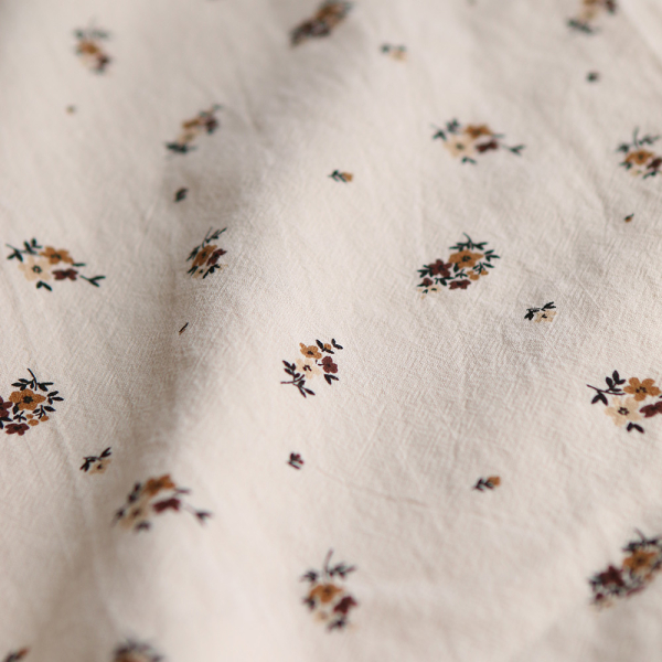 Laure - Coton lavé bio coloris vanille motif cuir 2