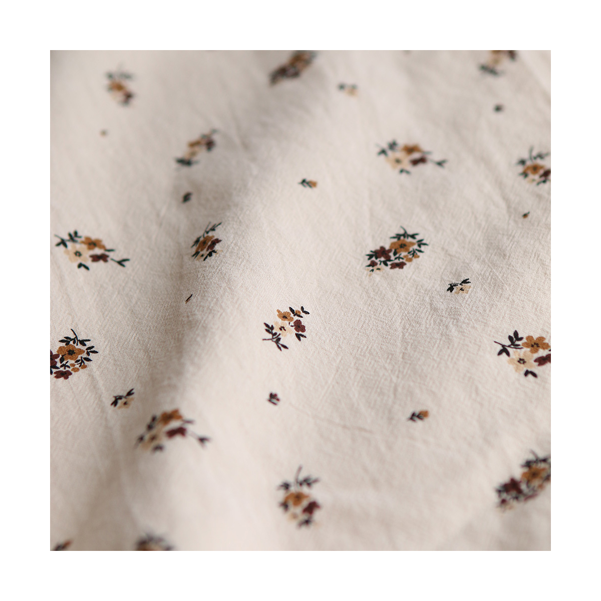 Laure - Coton lavé bio coloris vanille motif cuir