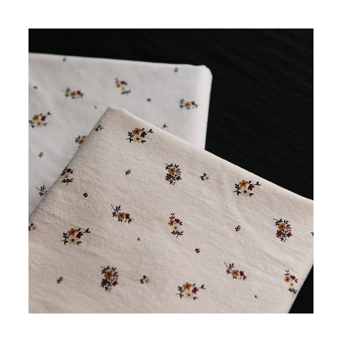 Laure - Coton lavé bio coloris vanille motif cuir