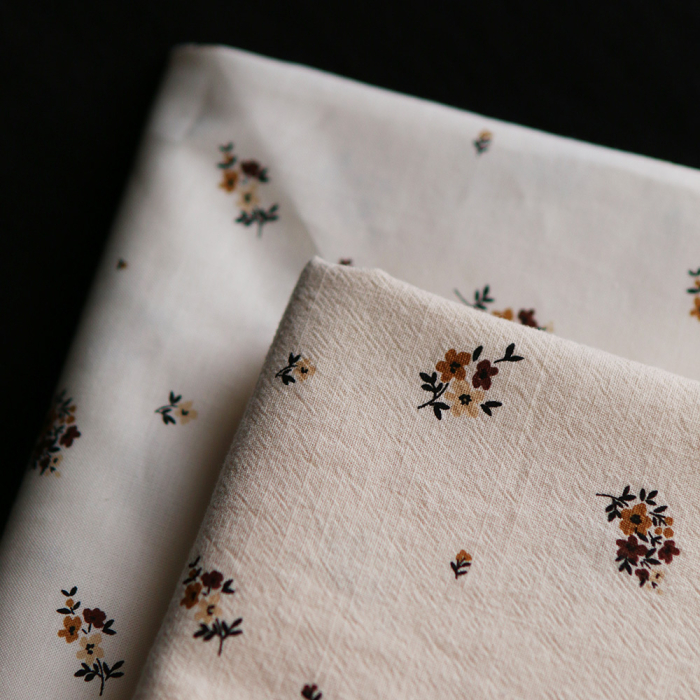 Laure - Coton lavé bio coloris vanille motif cuir