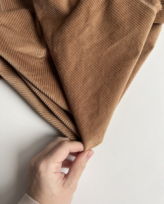 Velours à côtes coton organique coloris noix