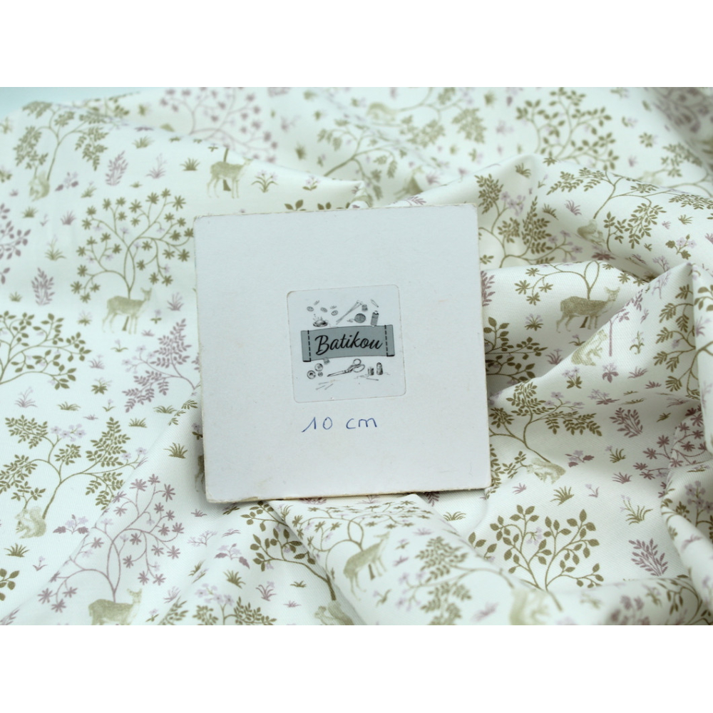 Tissu sergé de coton organique imprimé forêt