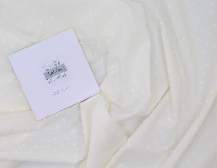 Plumetis de coton coloris écru