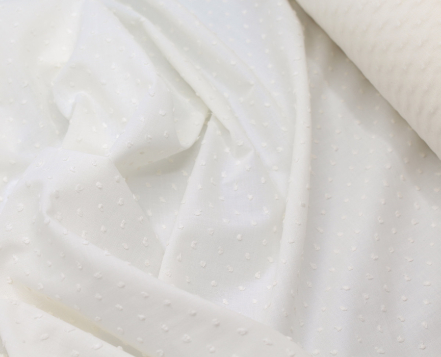 Plumetis de coton coloris écru