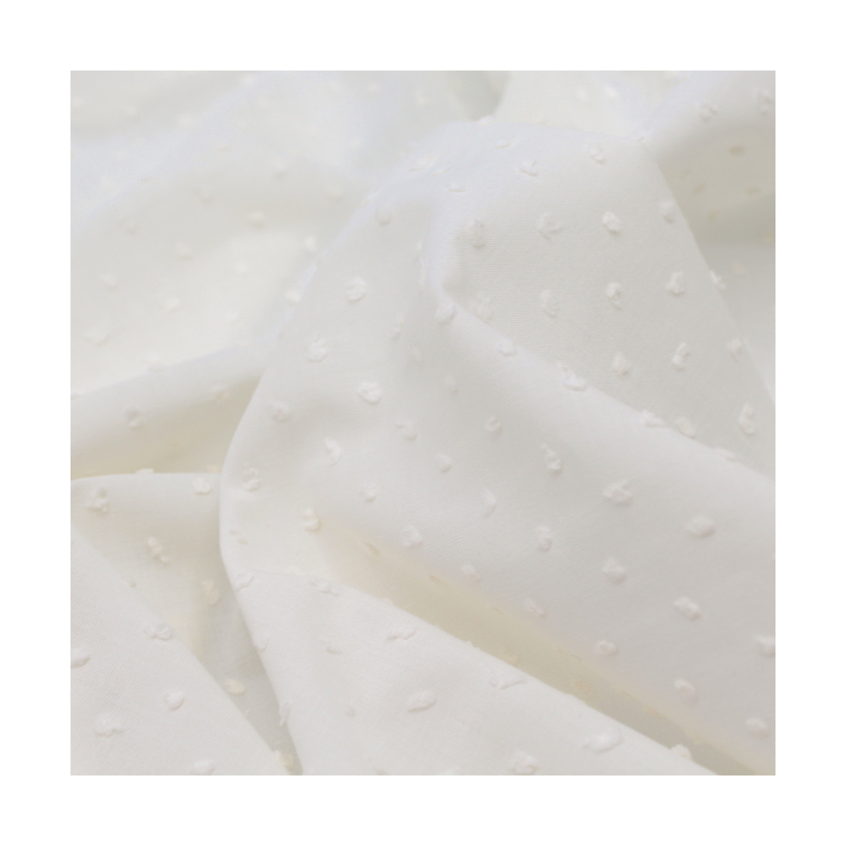 Plumetis de coton coloris écru