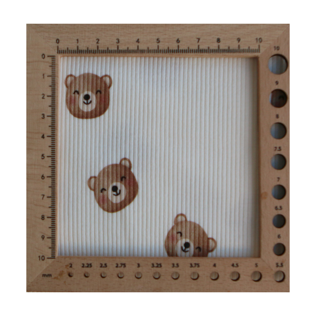 Jersey coton côtes fines à motifs oursons