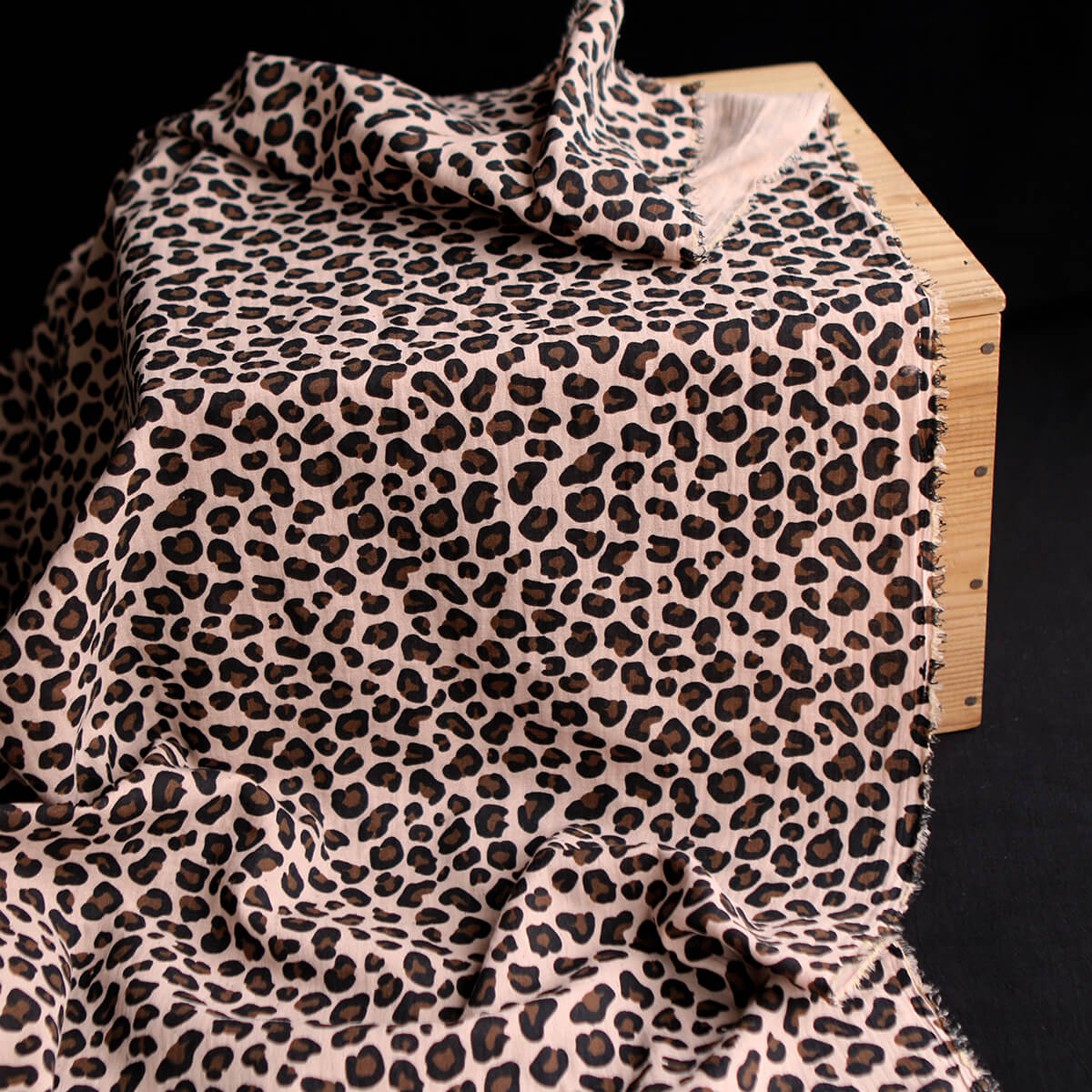 Lea - Double gaze coton BIO motif exclusif Graou fond nude