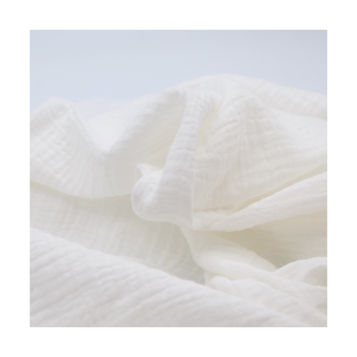 Double gaze de coton BIO unie blanc cassé Tissus issus de l'agriculture biologique  - 1