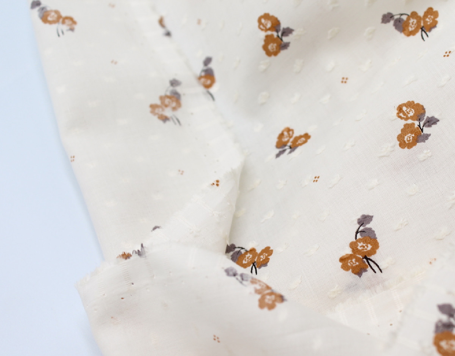 Plumetis de coton écru imprimé exclusif Hana Tissus issus de l'agriculture biologique  - 2