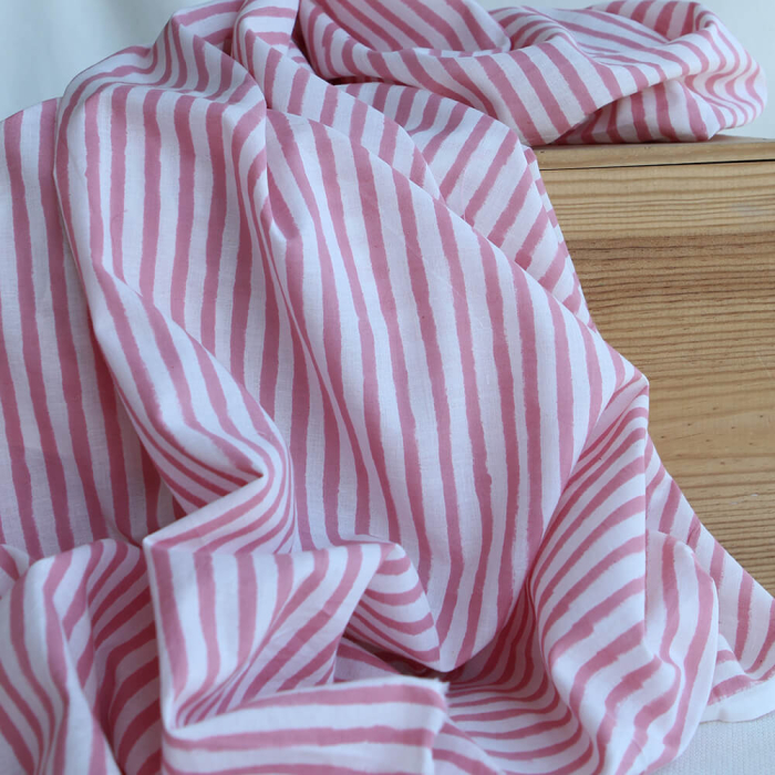 Ishara B - Tissu indien en coton imprimé main Hand Block