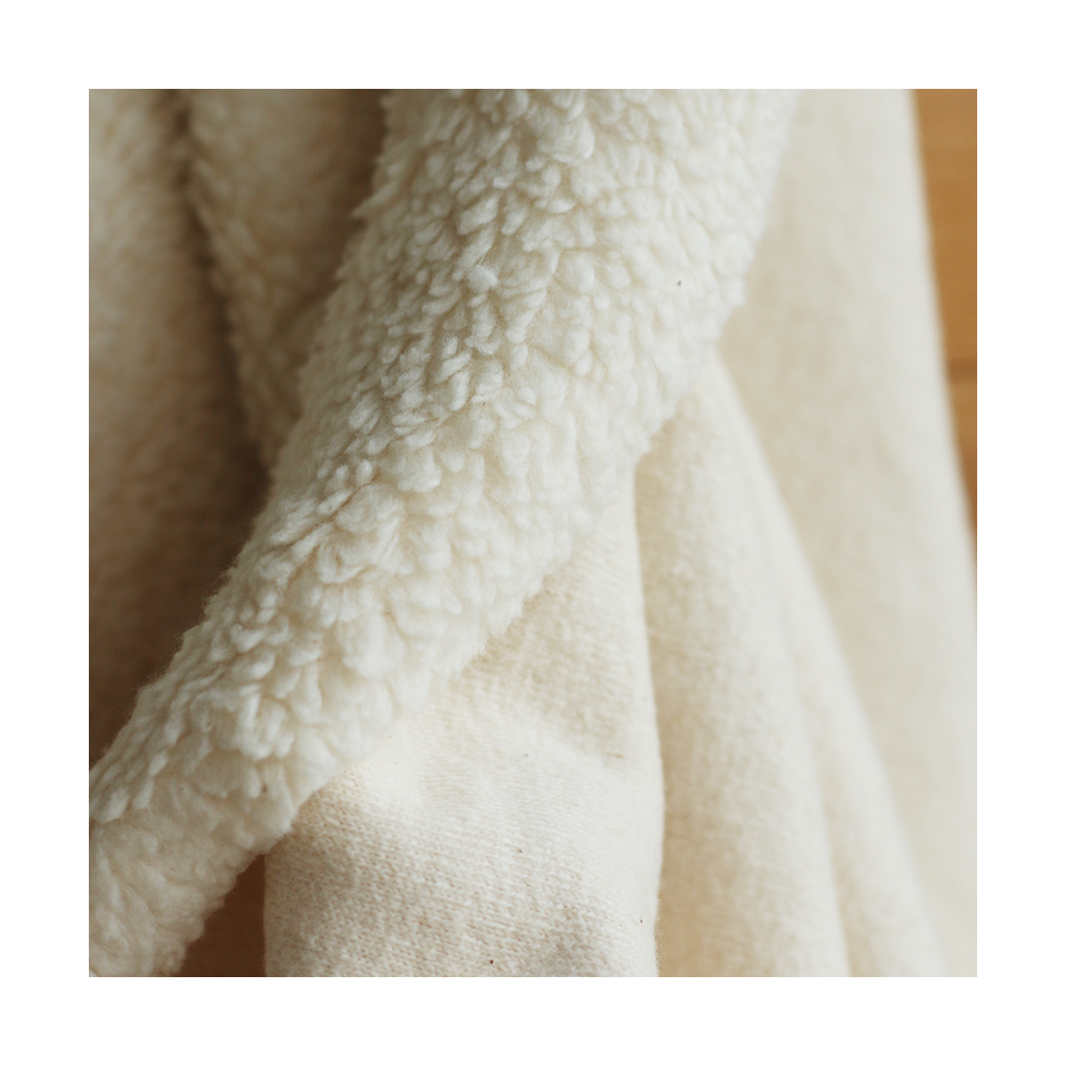 Billy - Fausse fourrure / Moumoute / Sherpa 100% coton BIO non blanchi écru