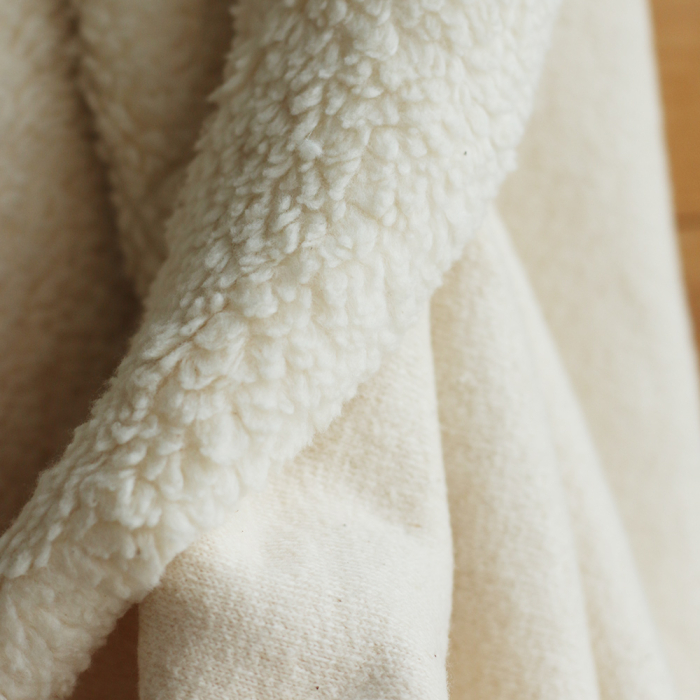 Billy - Fausse fourrure / Moumoute / Sherpa 100% coton BIO non blanchi écru