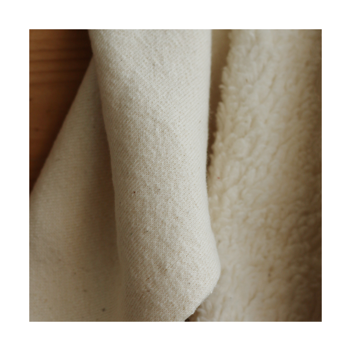 Billy - Fausse fourrure / Moumoute / Sherpa 100% coton BIO non blanchi écru