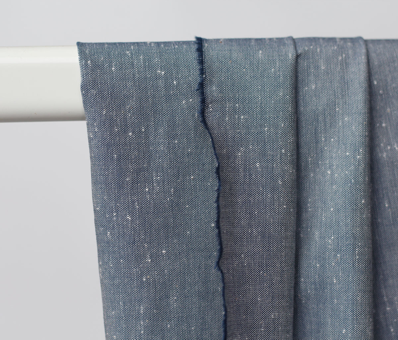 Coton chiné aspect brut coloris bleu marine Batikou - 2