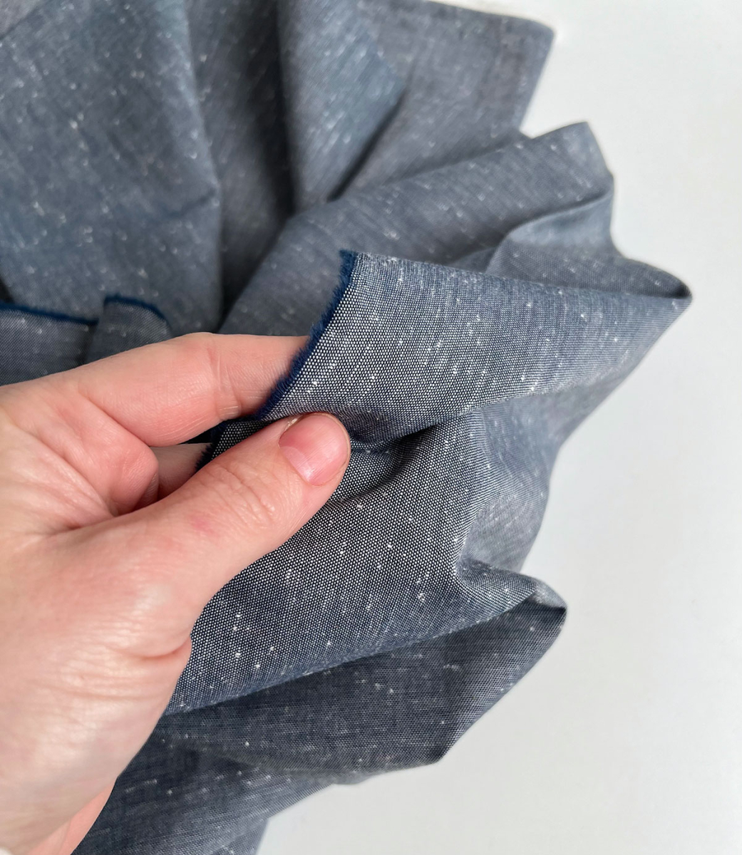 Coton chiné aspect brut coloris bleu marine Batikou - 6