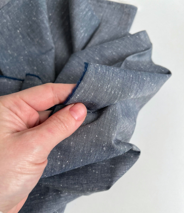 Coton chiné aspect brut coloris bleu marine Batikou - 6