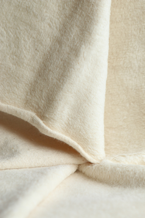 Gaby - Fausse fourrure / Moumoute / Sherpa 100% coton BIO non blanchi écru poils ras