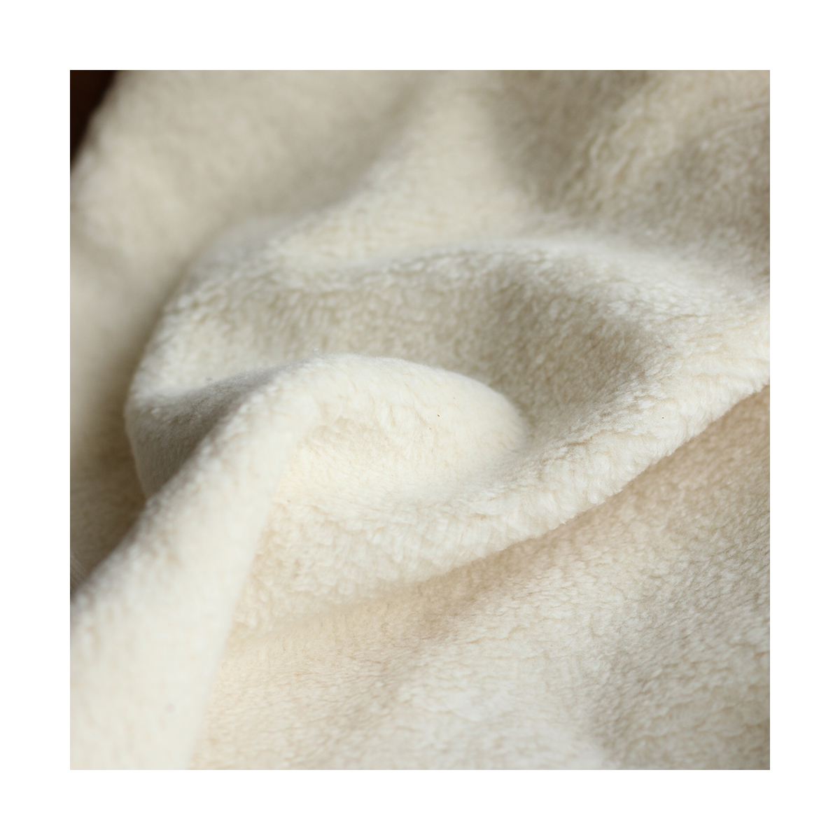 Gaby - Fausse fourrure / Moumoute / Sherpa 100% coton BIO non blanchi écru poils ras