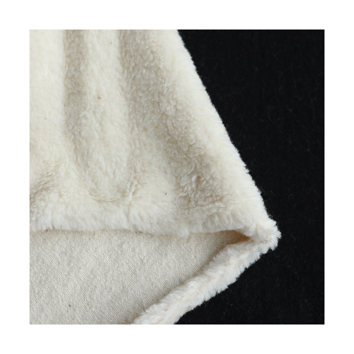 Gaby - Fausse fourrure / Moumoute / Sherpa 100% coton BIO non blanchi écru poils ras